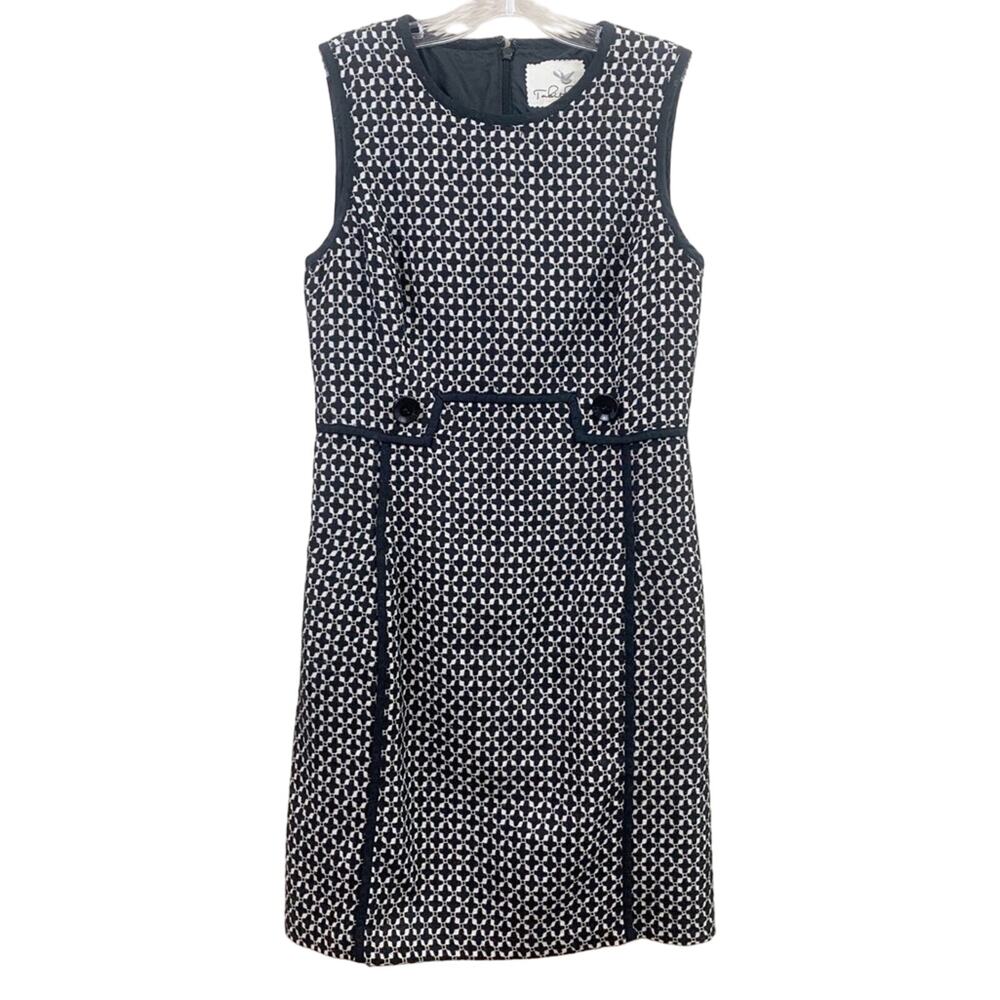 Anthropologie Tabitha Sleeveless Cross Woven Black/Cream A-line Dress